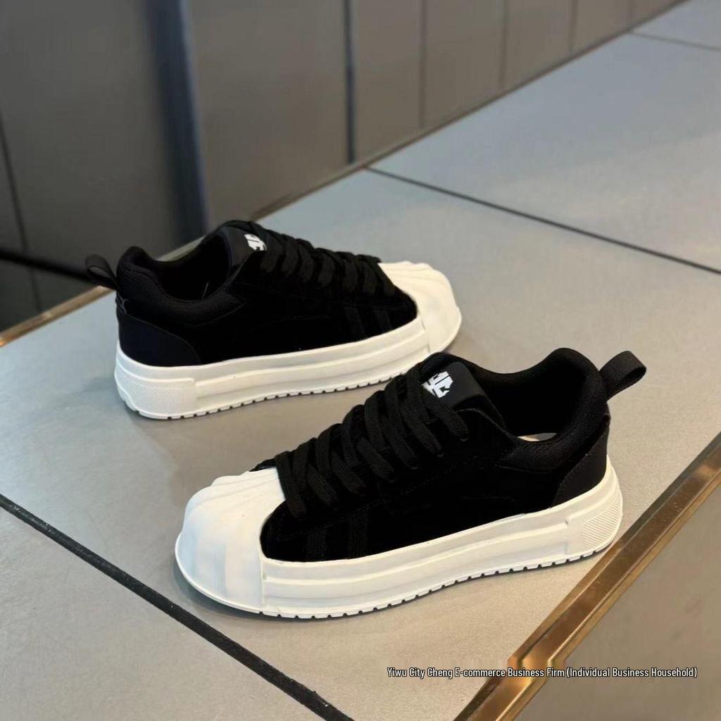 Zapatillas de Gamuza Europeas para Hombre 2025: Tendencia de Otoño Puntera de Concha con Suelas Gruesas