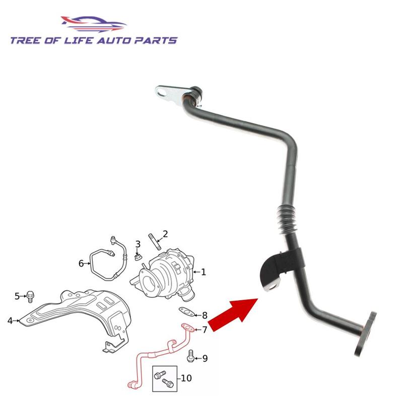 1/2/5 Turbo Charger Oil Return Pipe Tube Hose For Ford Ranger Pickup TKE T65 3.2TD 20V 2011+ BB3Q6K677BC 1742306 BB3Q-6K677-BC