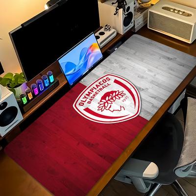 Olympiacos Großer Gaming-Tischkissen Rutschfest Laptop Tablet Großes Mauspads XXL Matte Mini-PC-Spielmatte Mit Verriegelungskante