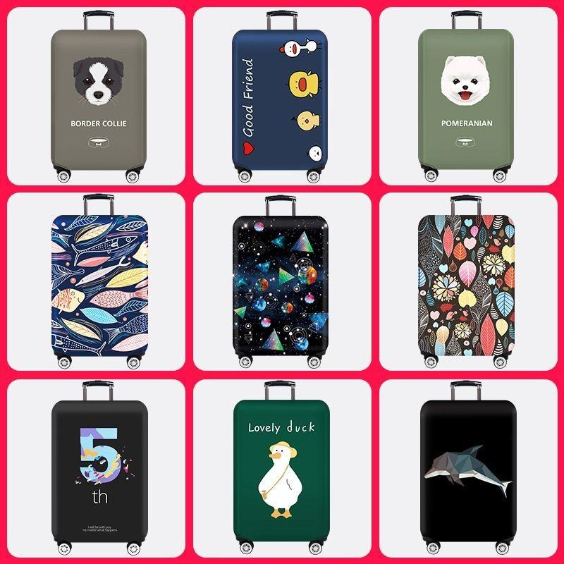 Luggage Case Thin Protective Cover Cartoon Pattern Trolley Travel Leather Box