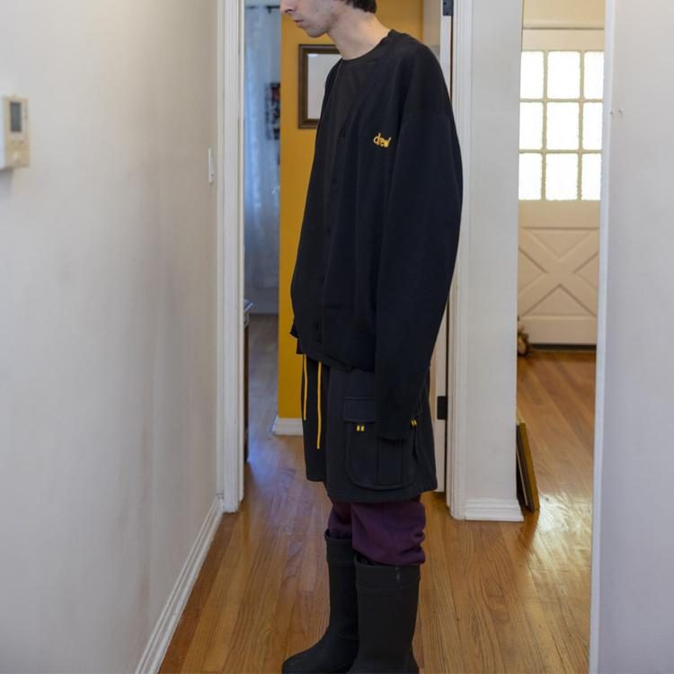 Drew House Letter Logo Series V-Neck Single-Breasted Loose Knit Sweater Unisex Sweater Black DR-FW21-088