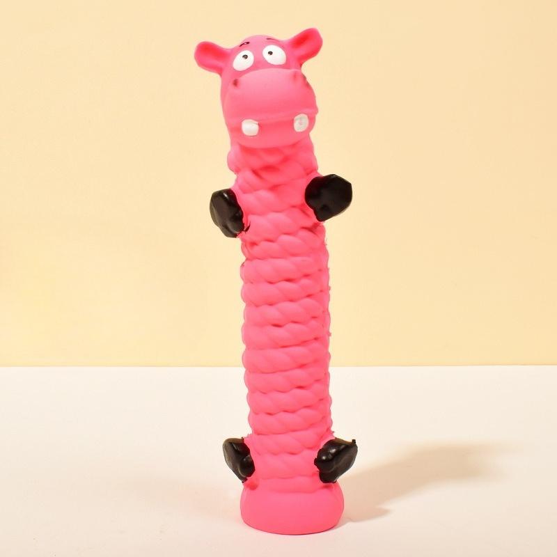 Pet Latex Toys - Standing and Circling Rope Elephant, Hippopotamus Animal-shaped, Durable and Chew-resistant Latex, Making Noise Dog Toys