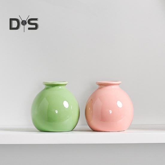 Mini-Keramikvase, einfarbig, glasierte Blumenvase, Schreibtischdekor, Miniatur-Knospenvase für kleine Hydrokulturpflanzen, Blumen, Büro, Wohnzimmer, Schlafzimmer