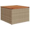Vidaxl Stół Ogrodowy, Beżowy 55X55X37 Cm, Rattan Pe I Drewno Akacjowe