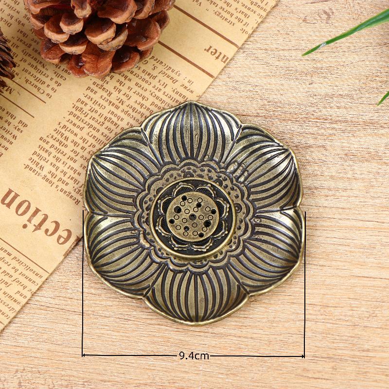 1Pcs Home Room Decoration Flower Shaped Metal Incense Burner Craft Ornament For Spa Yoga Meditation Accessories