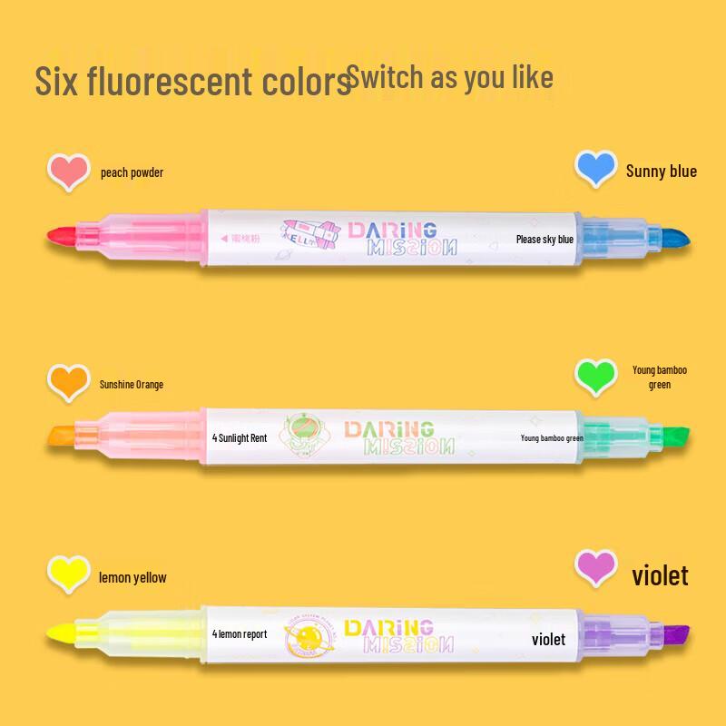 Deli Double-Ended Highlighter Pen Set, 9-Pack