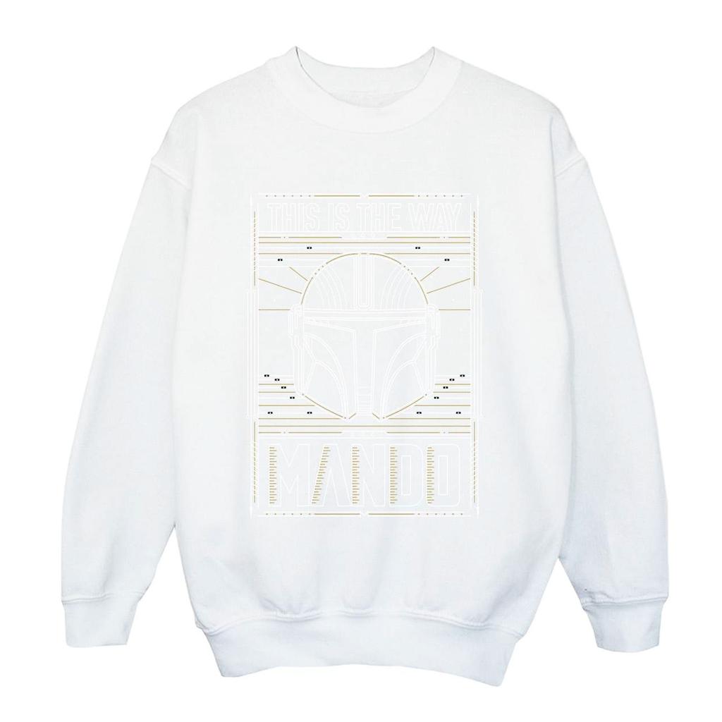 STAR WARS Jungen The Mandalorian Der Weg Umriss Helm Sweatshirt