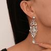 Super błysk luksusowy styl wzór diamentowy kropla wody frędzle kolczyki ze srebrną igłą Europejskie i amerykańskie niszowe kolczyki
