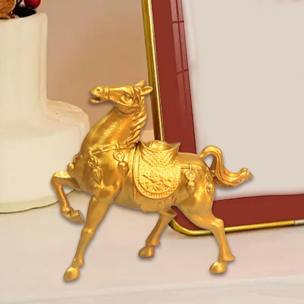 Horse Statue, Alloy Collectible Home Decor Horse Figurine Animal Sculpture for Bookcase Cabinet Fireplace Office Entrance