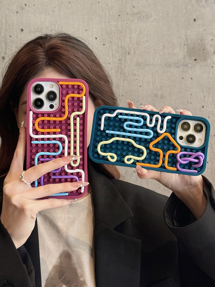 Divertente Tavola Attività Sensoriale Custodia Decompressione in Silicone per Telefono per iPhone 16 15 14 13 12 11 17 Pro Max Cover Posteriore Morbida