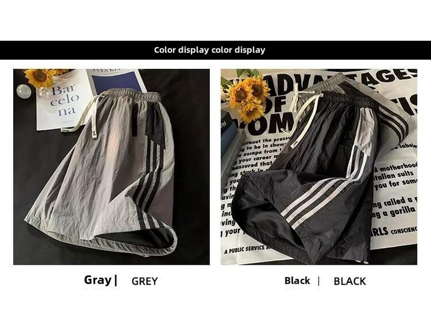 Pánské retro pruhované rychleschnoucí letní šortky - Neformální high street trend