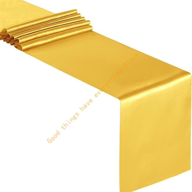 Solid Color Silky Table Runner Collection 12x108Inch, Enhances Ambiances for Various Celebratory Occasion 55KF