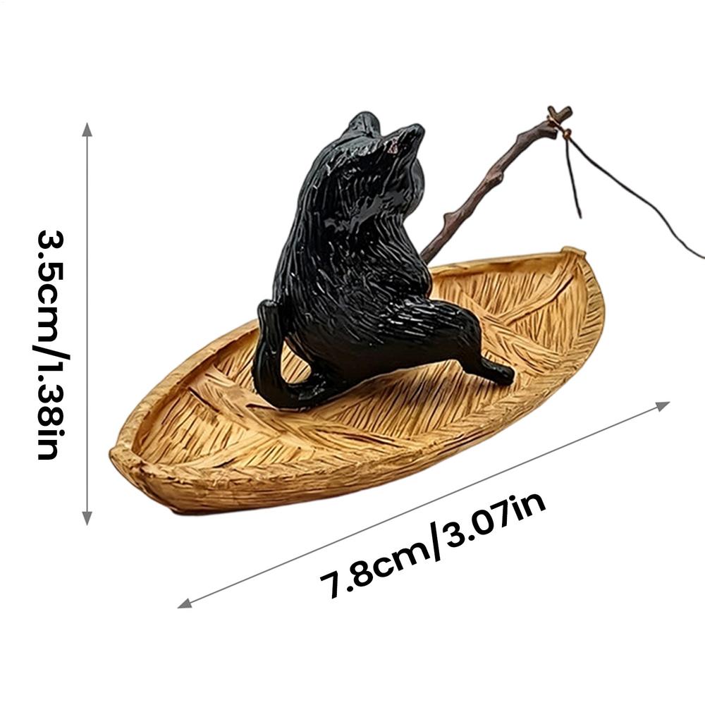 Fish Tank Decor Cute Kitten Fishing Resin Statue Aquarium Decoration For Garden Pond Home Office Landscaping Outdoor Aquatic