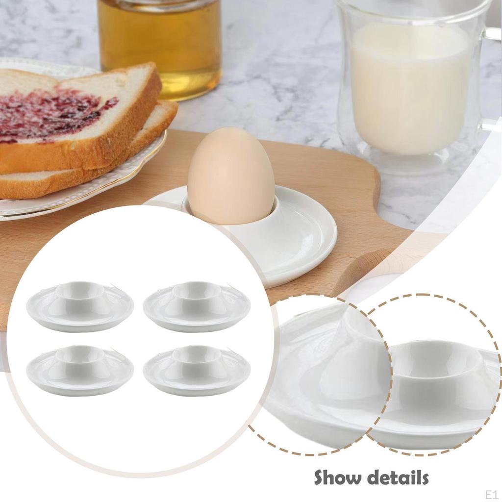 4 Decorative, Unique, Easy-to-Clean Stackable Egg Holders, Trays for Pantry, Breakfast, And