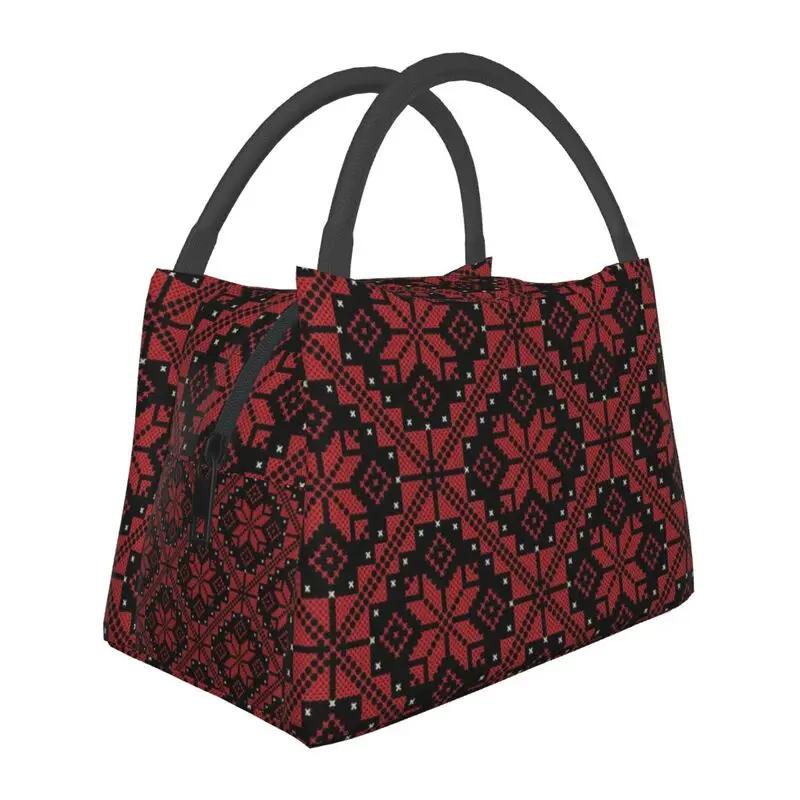 Embroidery With Arabic Calligraphy Thermal Insulated Lunch Bags Cross Lunch Tote Meal Food Box