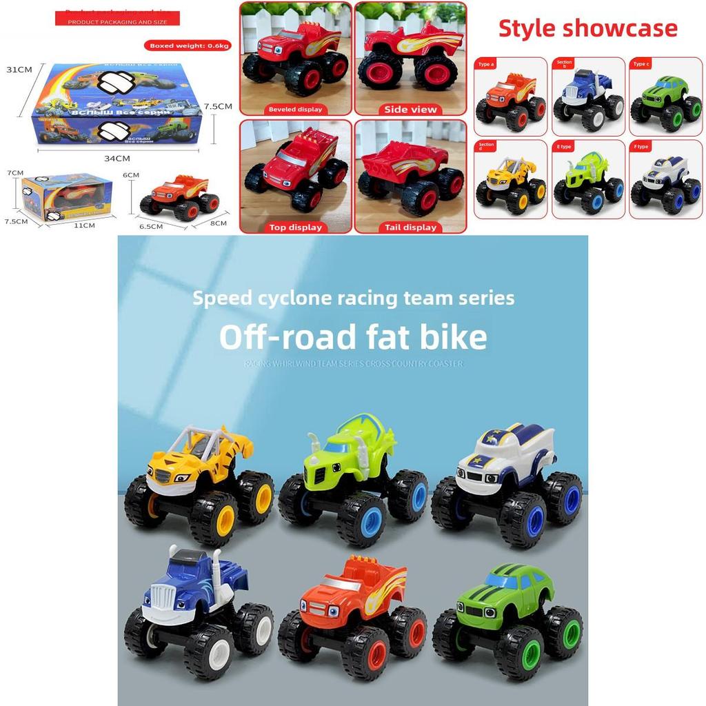 Blaze Monster Machines Set autíček na setrvačník RC Offroad s tématem ohně pro děti