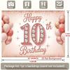 1pc Christmas & Birthday 10th Glitter Balloon Party Banner Polyester