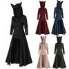 Womens Cat Ears Hooded Plus Size Vintage Cloak High Low Sweater Blouse Tops