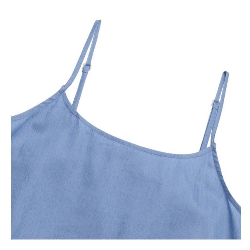 Fashion Vintage Loose Sexy Denim Dress Women Casual Elegant Sleeveless Plus Size Summer Dress Woman Blue Office Lady Sling Long Dresses 1005