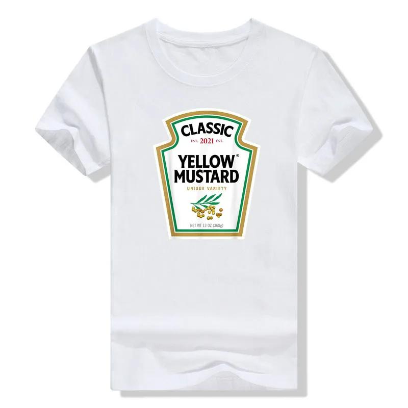 Aesthetic Clothe Yellow Mustard DIY Ketchup Apparel CondiUnisexts Couples Group Halloween Costume TShirt harajuku graphic t shirts
