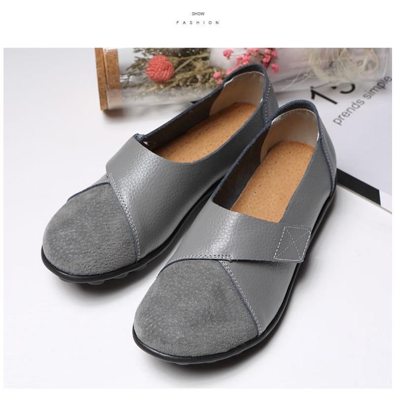 Women's Shoes Casual Shoes Women's Singles Mom's Shoes Low Cut Comfortable Velcro Loafers Bean Shoes
