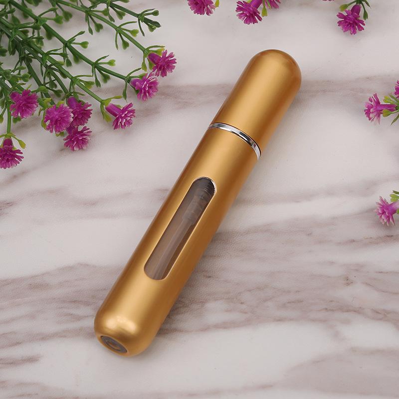 8ml Mini Refillable Travel Perfume Spray Bottle, Bottom-Fill, Round Head, Self-Pump, Portable, In Stock