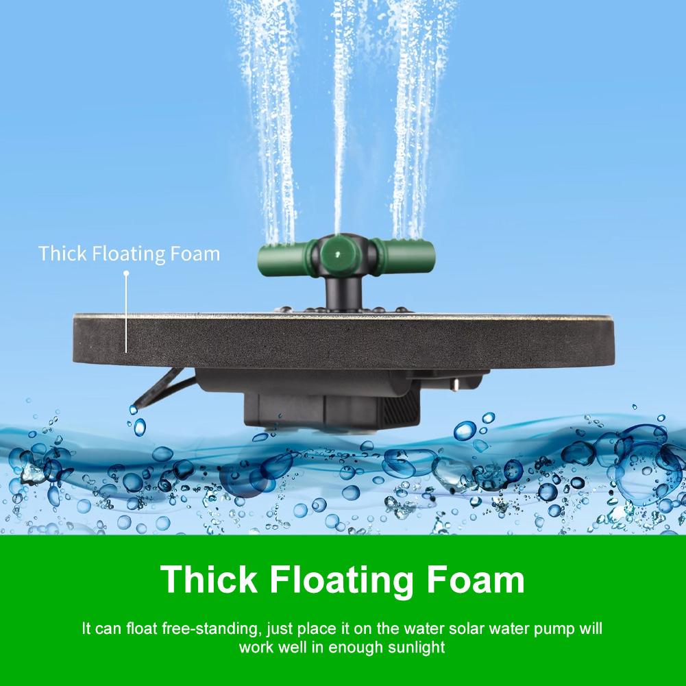 New Floating Solar Fountain Garden Waterfall Fountain Bird Bath Fountain With 360° Rotatable Nozzle Water Pump For Ponds Garden