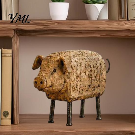 Unique Housewarming Gifts for Friends Country Style Pig/Rooster Figurine, Resin Rustic Farmhouse Animal Statue, Pastoral Handcrafted Crafts