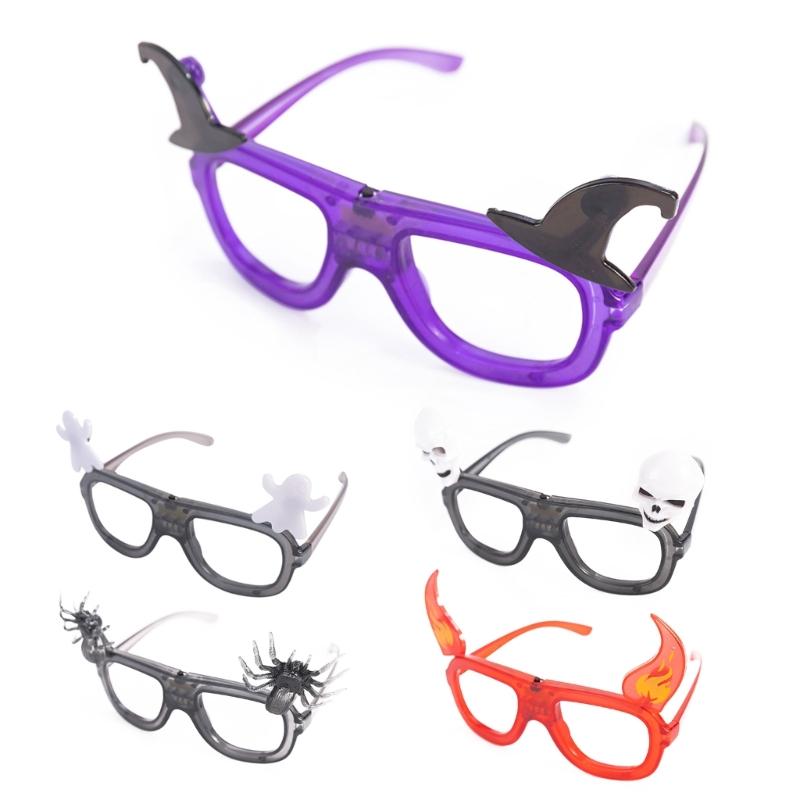 Fun Halloween Glasses Frame for Children and Adults Pumpkin, Witch Hat, Cool Flame Party Favors and Decorations Glasses