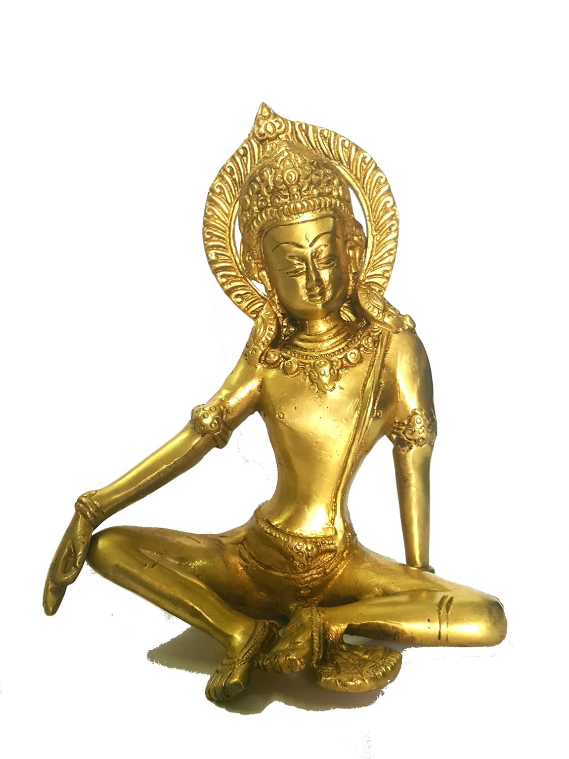 Gold Shubharambh Statue Of Lord Indra Dev, Handcrafted Brass Statue, God Idol