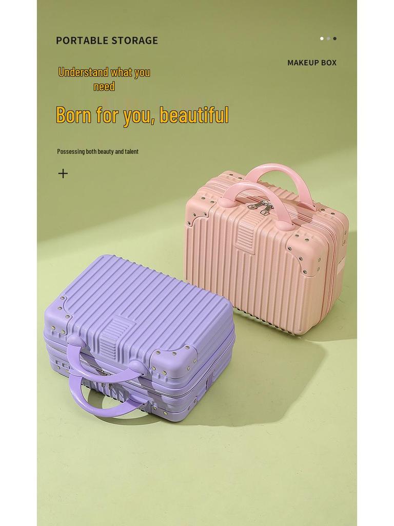 14-Inch Mini Suitcase Makeup Case with Combination Lock