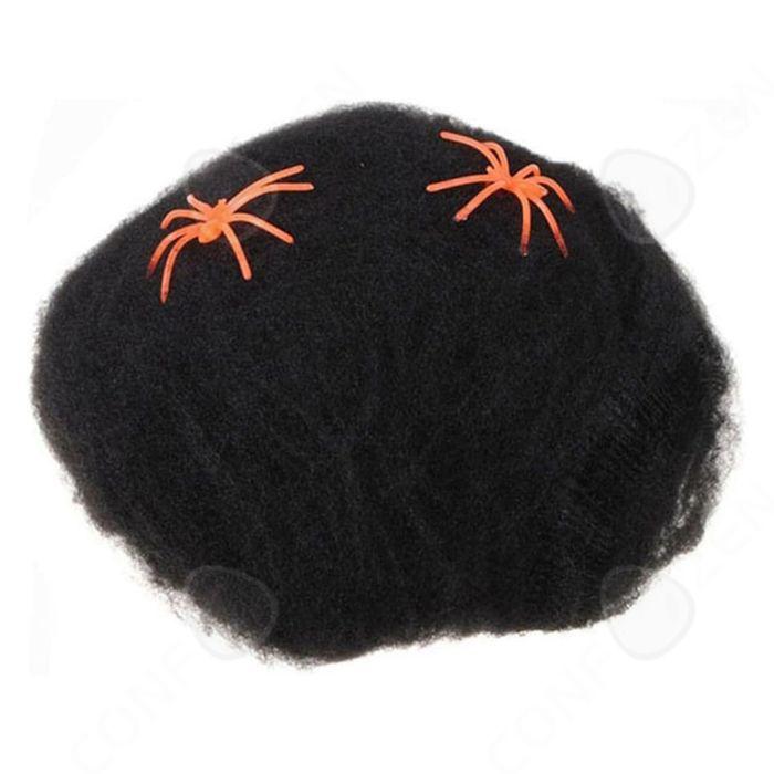 

C Toile d araignée 0,03 kg noire extensible en coton pour Halloween simulation d araignée modèle de décoration de maison hantée