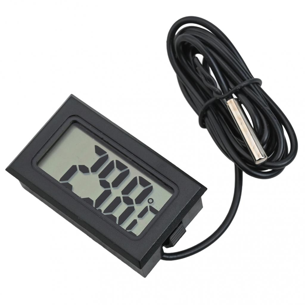Elektronisches Langthermometer Digital mit Sonde 1m - 5m Schwarzes Kabel TPM-10