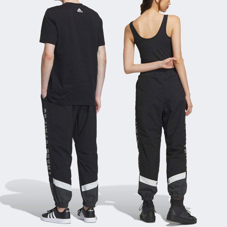 Adidas Retro Sports Letter Print Color Block Loose Fit Jogger Pants Men Bottoms Black IM8764