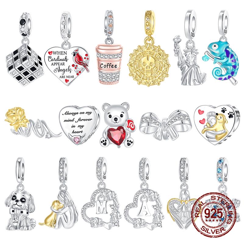 925 Silver Statue of Liberty Chameleon Skull Puppy Pendant Charm for Women DIY Jewelry Gift Fit Original Bracelets