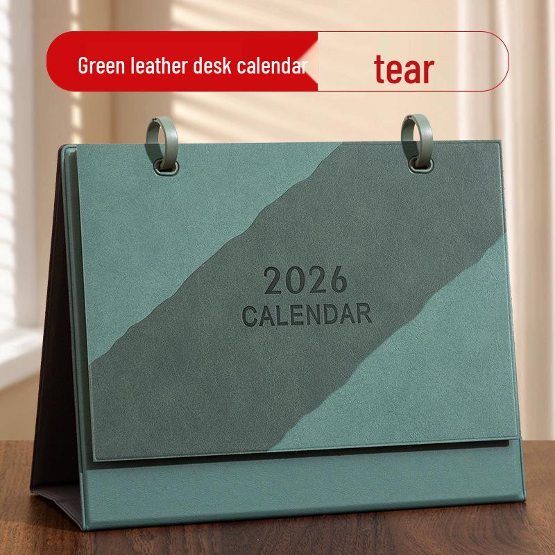 2026 Year of the Horse Leather Desk Calendar: Customizable High-End Planner & Desktop Ornament