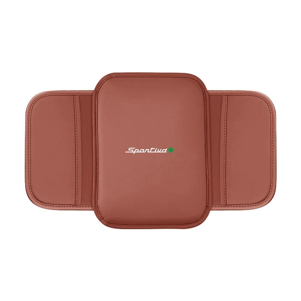Hub Caps 1pc Black Car Armrest Box Pad PU Leather Arm Rest Protection Cushion Cover For Alfa Romeo 159 Giulietta Mito 147 Stelvi CVQ1