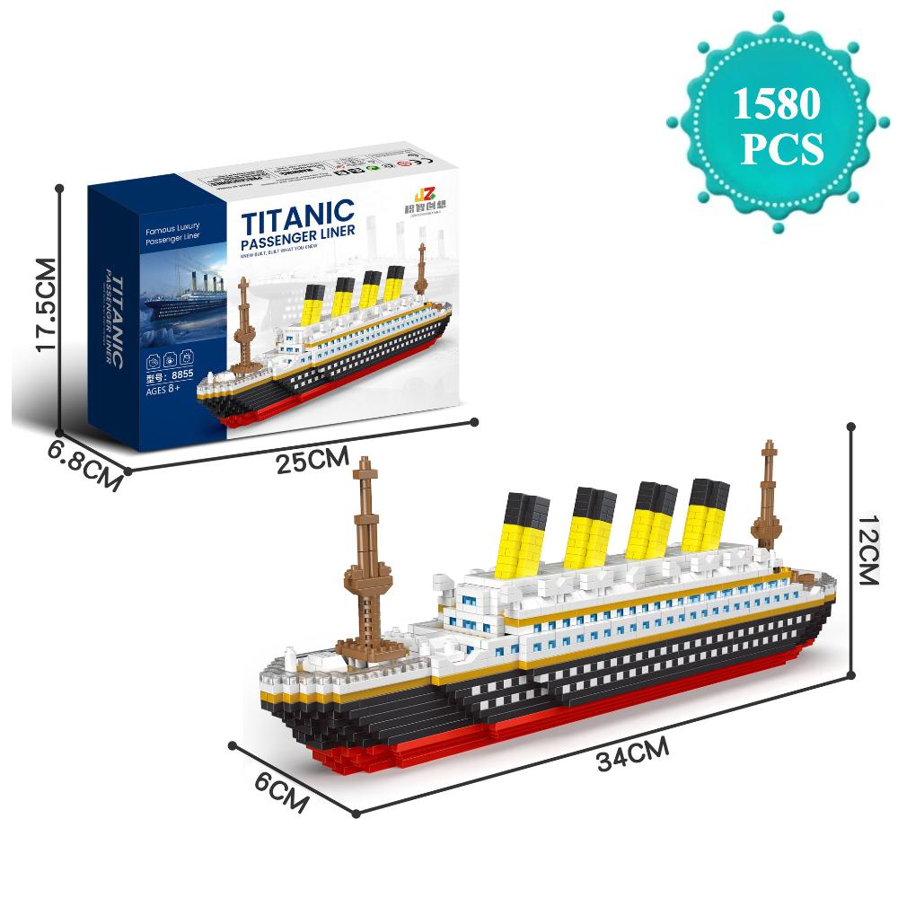 Mini Titanic Ship Model Building Blocks 3D Puzzle DIY Educational Titanic Toys for Adults and Kids  Birthday Gift