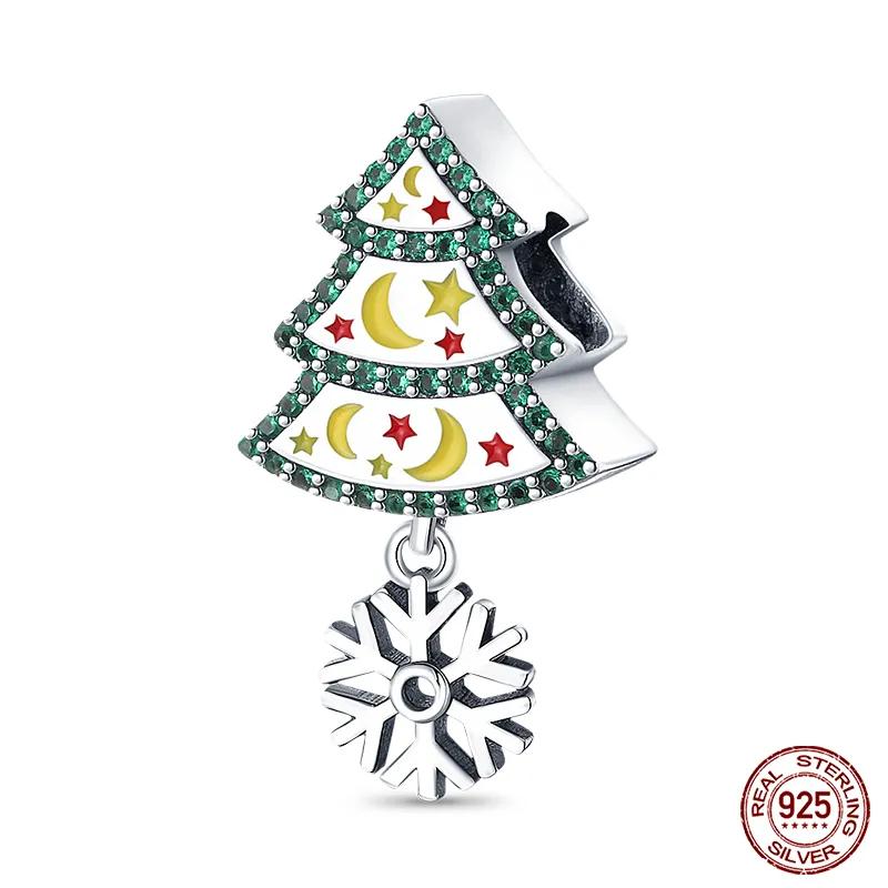 copper Snowflake Christmas Tree Ski Boots Charm Bead Charms Bead Charms Compatible With Authentic Bracelets Fine Do It Yourself Christmas Jewellery