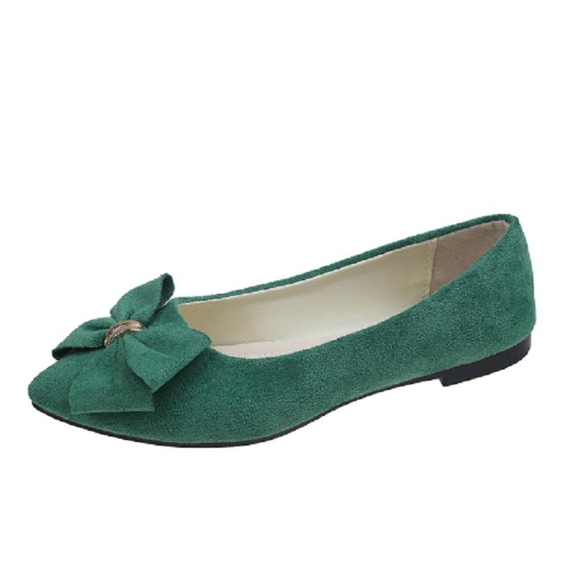women fashion light weight bow tie slip on flat shoes for office ladies green summer shoes mocasines mujer a5976