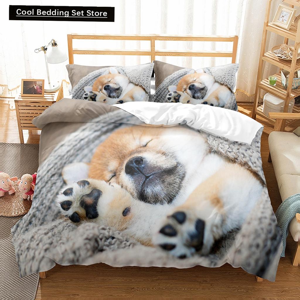 Brown Raccoon King Queen Double Full Duvet Cover Lovely Animal Bedding Set Wildlife Quilt Cover 2/3pcs Polyester Comforter Cover