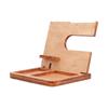 Wood Phone Docking Station Key Holder Desktop Storage Organizer Surface Polishing Treatment Watch Glasses Stand