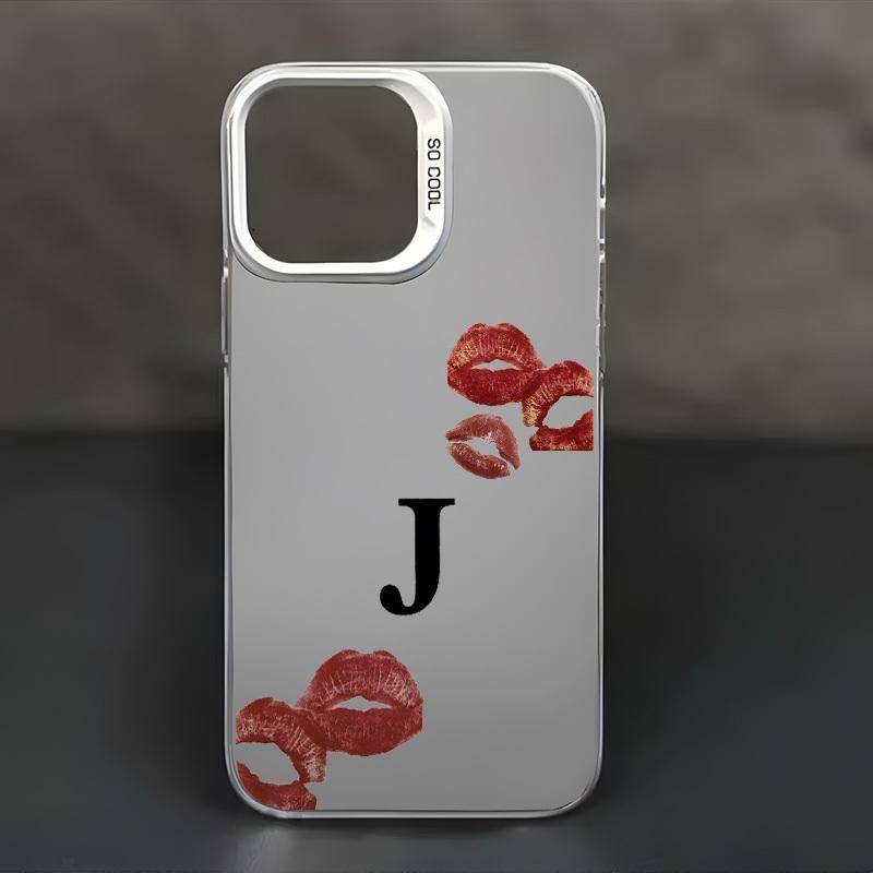 Letter J Sexy Lips Beautiful Case for iPhone 17 16 15 14 13 12 11 Pro/ Max /Plus XR XS Anti-fall and Shock Rear Cover