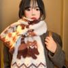 Cat Winter Scarf Warm Pashmina Cute Mink Wool Scarf  Women