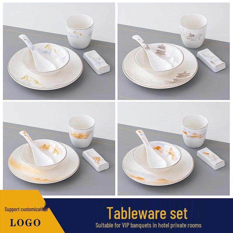 New Chinese Style Decorative Ceramic Tableware Set
