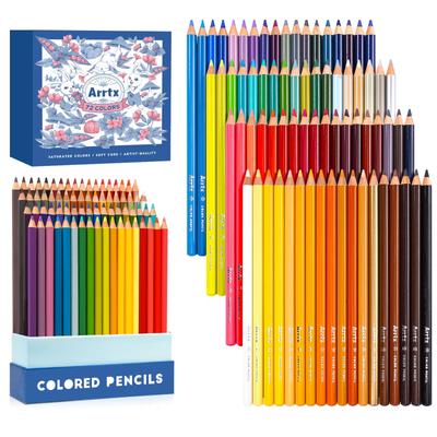 Arrtx 72-teiliges Buntstift-Set, hochwertiger weicher Kern, leuchtende Farben zum Ausmalen, Zeichnen, Verblenden, Schattieren, Skizzieren, professionelle Buntstifte, Kunst