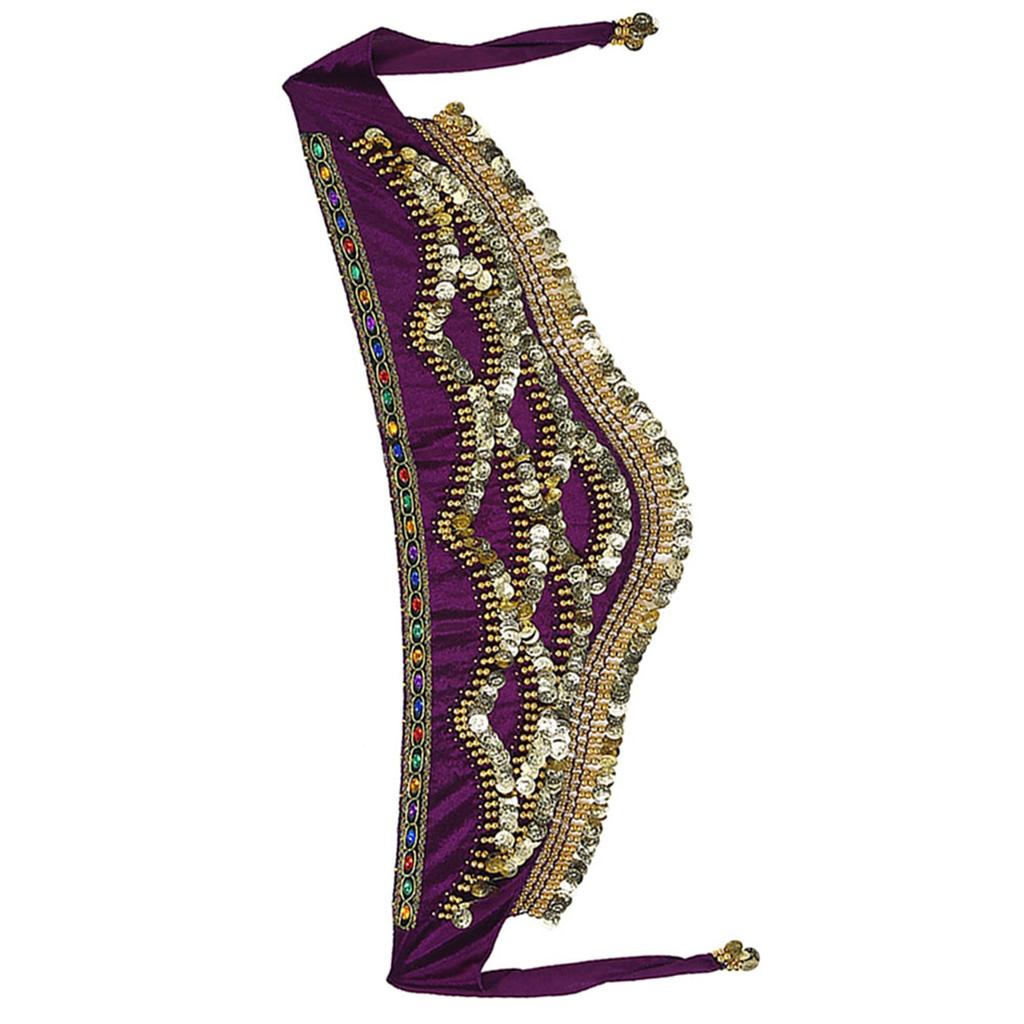 2Colors Belly Dancing Hip Scarf Wrap Skirt Bellydance Waist Belt with Artificial Coin Tassel
