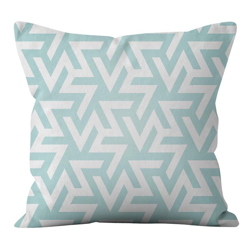 New American Patterned Geometric Linen Pillowcase Home Sofa Pillowcase