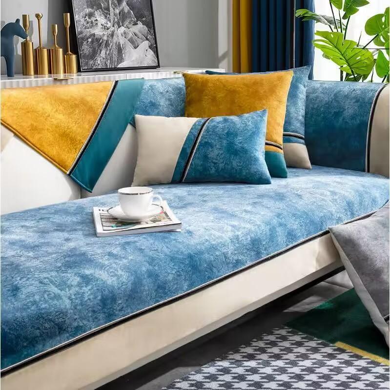 Geometric lines Sofa Cover Cushion Stripe Four Season Sofa Armchair Backrest Towel Non Slip Couch Luxurious 3 Seater Sofa Cover