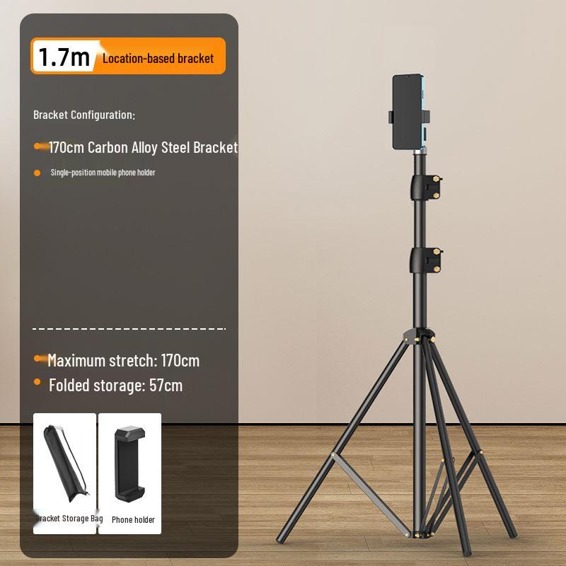 2025 Multi-Device Floor-Standing Phone Holder with Fill Light for Professional Live Streaming